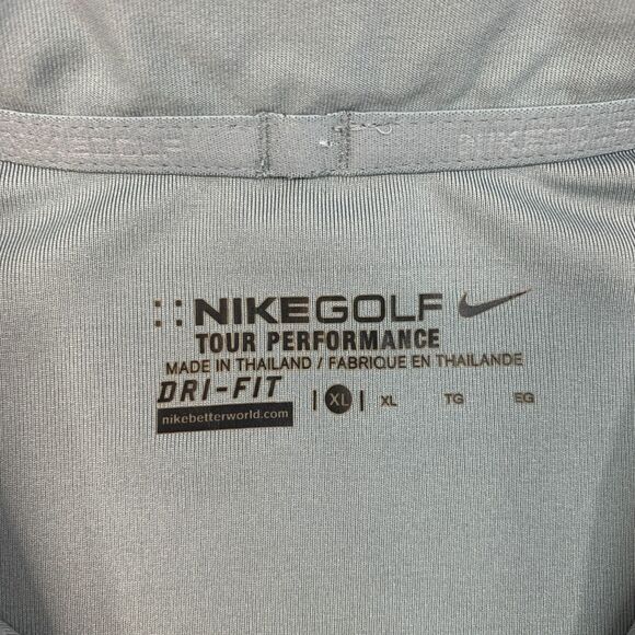 Nike Golf Shirt Mens XL Extra Large Cloud Gray Moisture Wicking Tour Performance - Picture 6 of 13